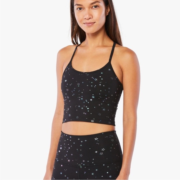 Beyond Yoga Tops - NWT Beyond Yoga Tossed Stars Black Crop Tank